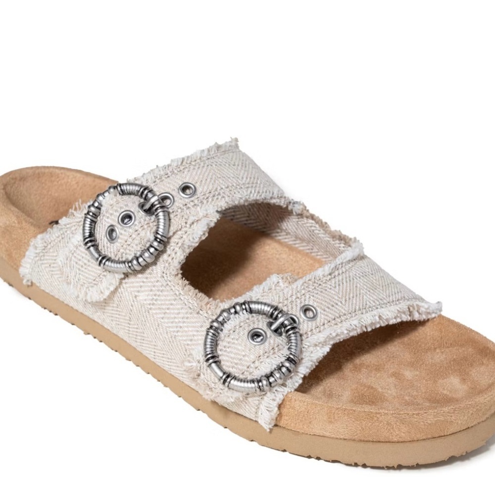 Minnetonka Women's Georgine, Tan Herringbone Sandals, Sz 11M